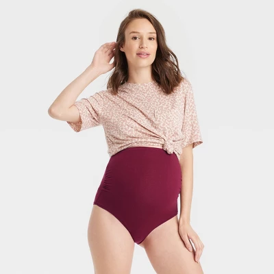 Maternity 3pk Over The Belly Hipster Underwear - Auden™ Pink/Maroon/Black 1 Maternity 3pk Over The Belly Hipster Underwear - Auden™ Pink/Maroon/Black