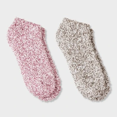Women's Marled 2pk Cozy Low Cut Socks - Auden™ One Size 4 Women's Marled 2pk Cozy Low Cut Socks - Auden™ One Size - Image 4