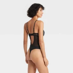 Women's Satin And Mesh Lightly Lined Lingerie Bodysuit - Auden™