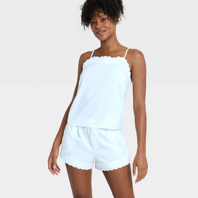 Women's Cotton Blend Tank Top And Shorts Pajama Set - Auden™ 2 Women's Cotton Blend Tank Top And Shorts Pajama Set - Auden™ - Image 2