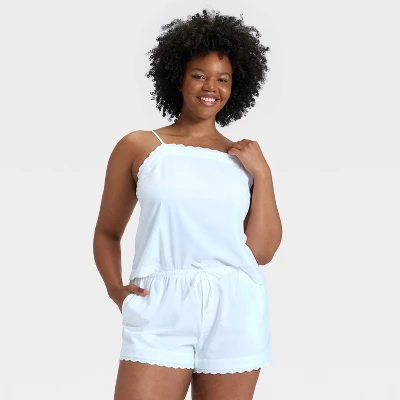 Women's Cotton Blend Tank Top And Shorts Pajama Set - Auden™ 3 Women's Cotton Blend Tank Top And Shorts Pajama Set - Auden™ - Image 3