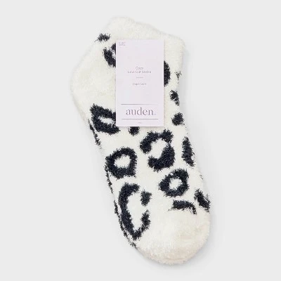 Women's Leopard Print Cozy Low Cut Socks - Auden™ 4-10 1 Women's Leopard Print Cozy Low Cut Socks - Auden™ 4-10