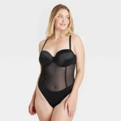 Women's Satin And Mesh Lightly Lined Lingerie Bodysuit - Auden™ -Auden Shop GUEST 968f5aa4 bd60 48dd 98c2 739f2376a52f