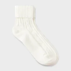 Women's Cable Turn-Cuff Super Soft Ankle Boot Socks - Auden™ Ivory 4-10 5 Women's Cable Turn-Cuff Super Soft Ankle Boot Socks - Auden™ Ivory 4-10 -Auden Shop GUEST a10b2d03 b4ff 4644 8f1e 016eebfc232a