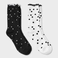 Women's Lettuce Edge Polka Dot 2pk Crew Socks - Auden™ 4-10 -Auden Shop GUEST af5311fd a915 47e2 8c1c 8ab0fee809e1