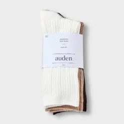 Women's Ultra Soft Everyday Cable 4pk Crew Socks - Auden™ 4-10