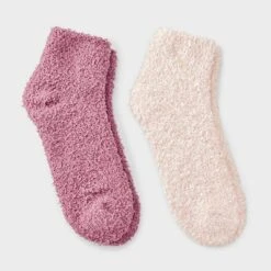 Women's Marled 2pk Cozy Ankle Socks - Auden™ Pink/Peach One Size -Auden Shop GUEST c4fa012a 6c41 4f1d 845f e5c44e51c026