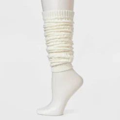 Women's Textured Super Soft Legwarmer Boot Socks - Auden™ Ivory 4-10