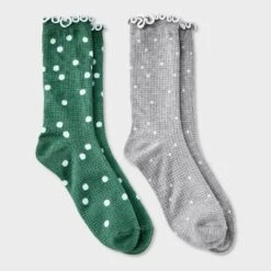 Women's Lettuce Edge Polka Dot 2pk Crew Socks - Auden™ 4-10 -Auden Shop GUEST fc96b664 8377 4b91 8c90 1402bc6d4a2e